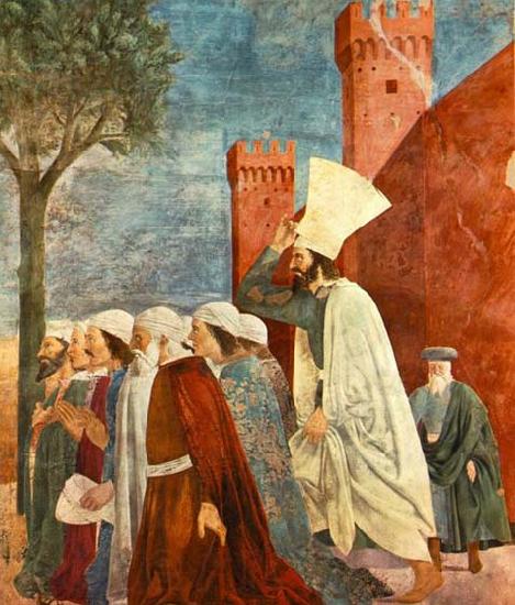 Piero della Francesca Exaltation of the Cross-inhabitants of Jerusalem